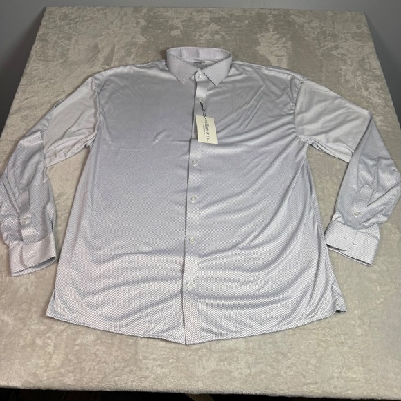 NWT Collars & Co Quattro Flex Men Polka Dot Dress Shirt 3XL Firm Collar - Picture 8 of 11